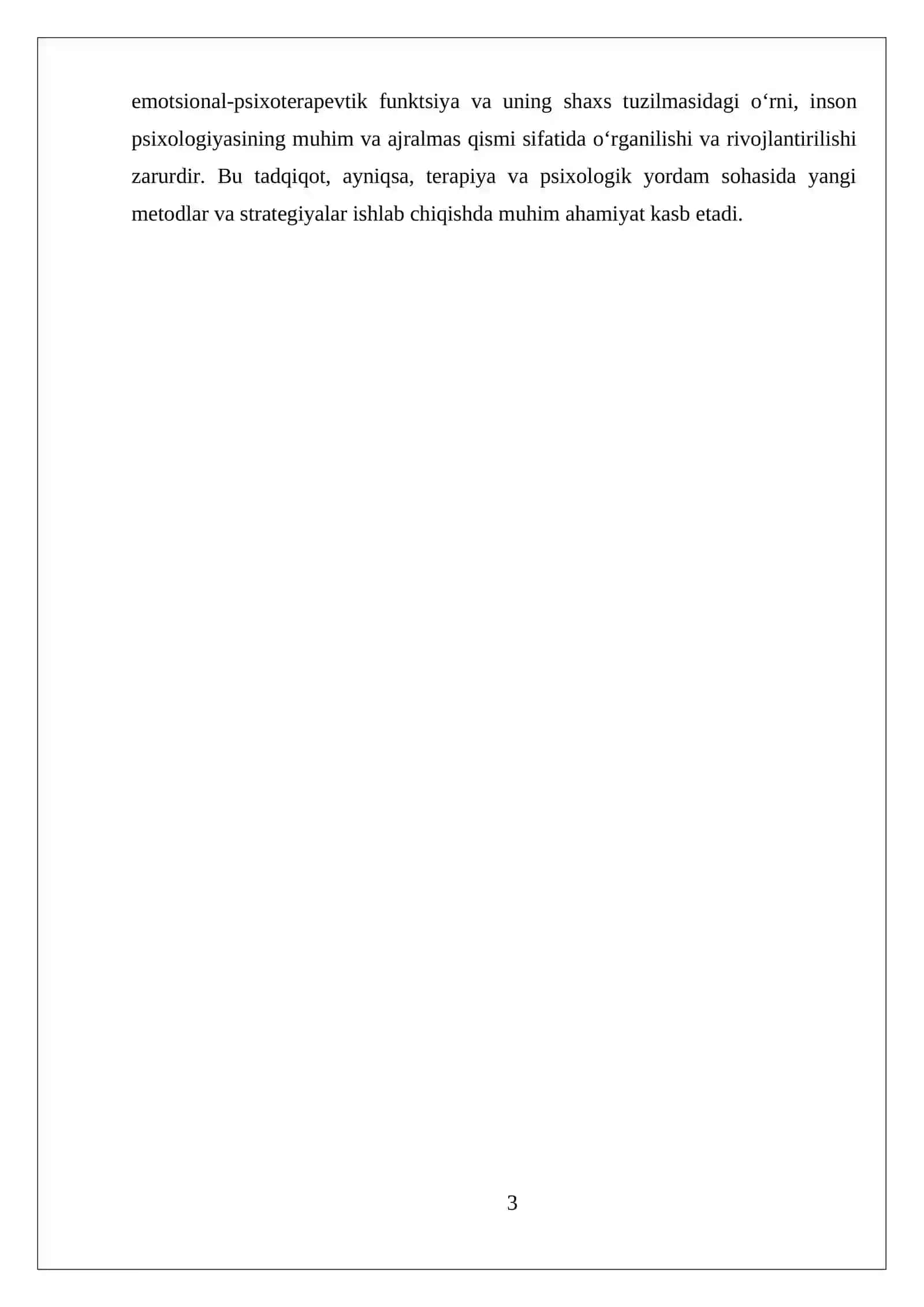 EMOTSIONAL-PSIXOTERAPEVTIK FUNKSIYA,UNING SHAXS TUZILMASIDAGI O'RNI,YO'NALGANLIKNING O'RNI VA ROLI 3