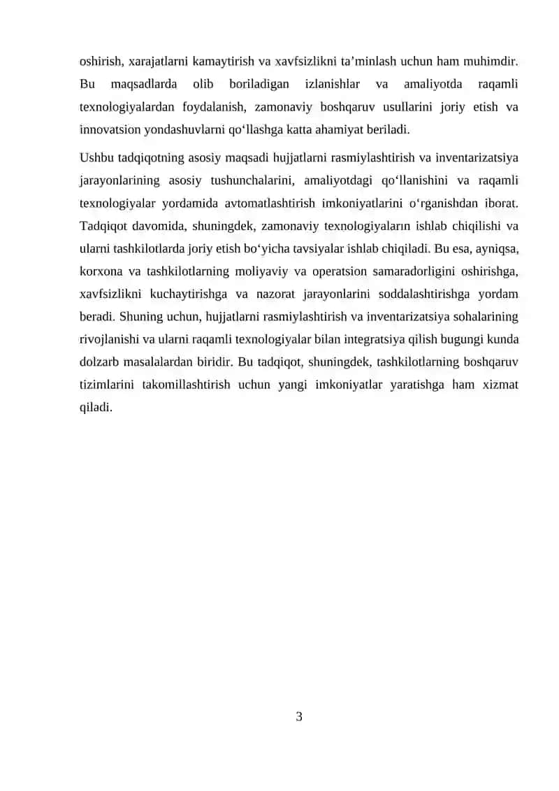 Hujjatlashtirish va inventarizatsiya 3