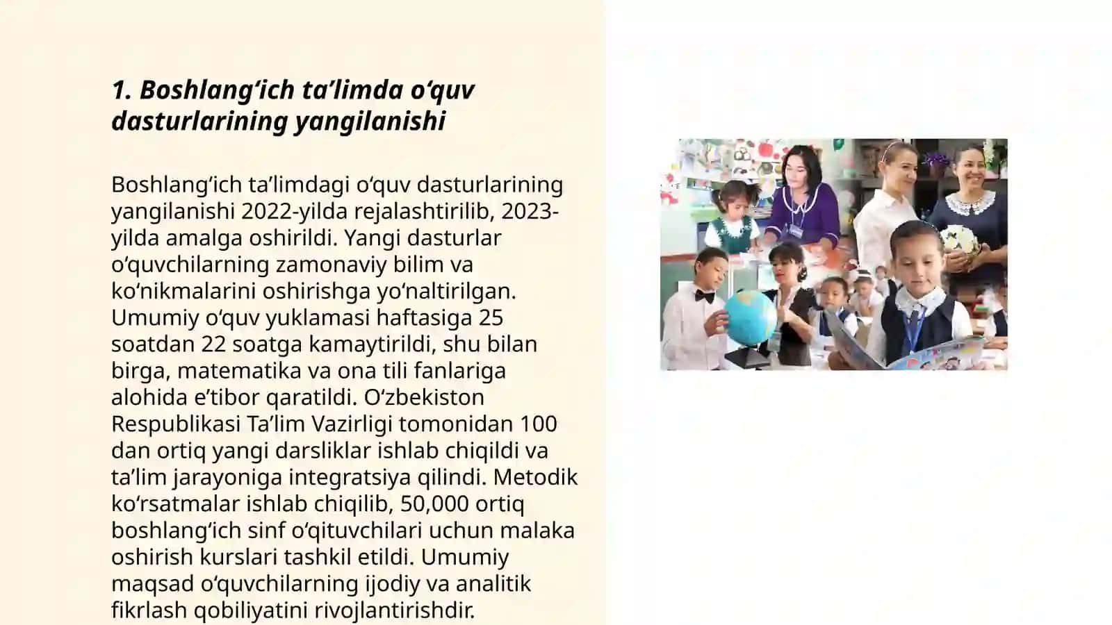 Oʻzbekiston Respublikasida taʼlim sohasidagi amalga oshirilgan islohotlar 3