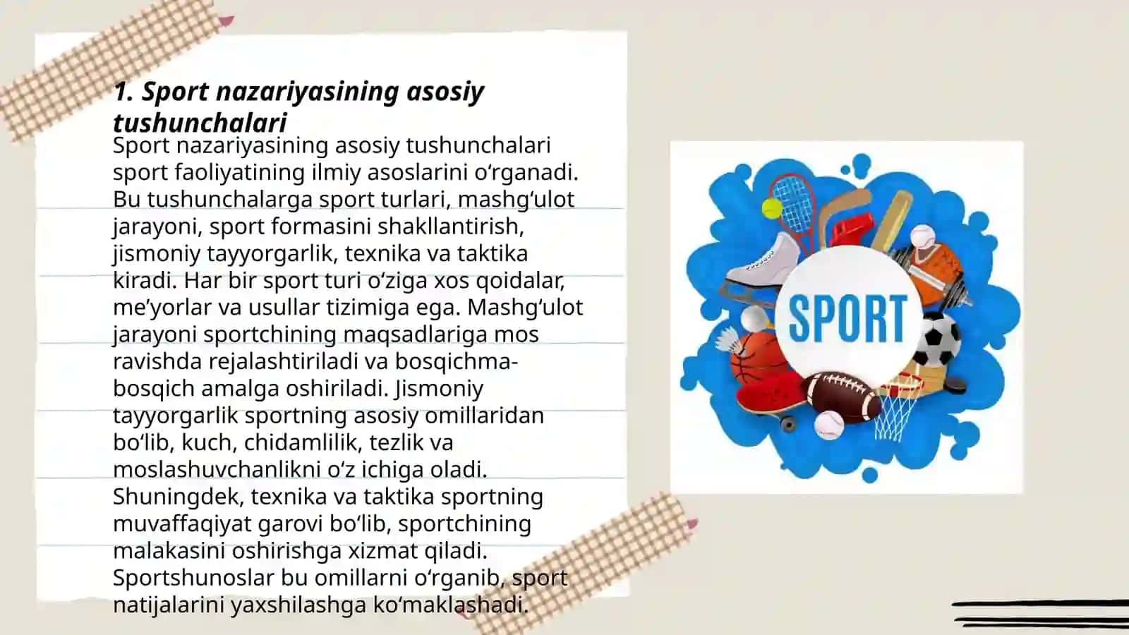 Sport nazariyasi va asoslari. Sport musobaqalari va sportchilarni tayyorlash tizimi 3