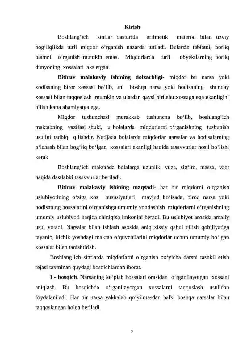 Boshlang‘ich sinf matematikasida miqdor tushunchasini o‘rgatish metodikasi 3