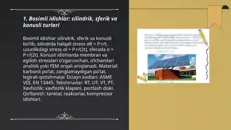 Katta energiya va bosim bilan ishlovchi uskuna, qurilmalarning va idishlarning turlari va guruhlanishi 3