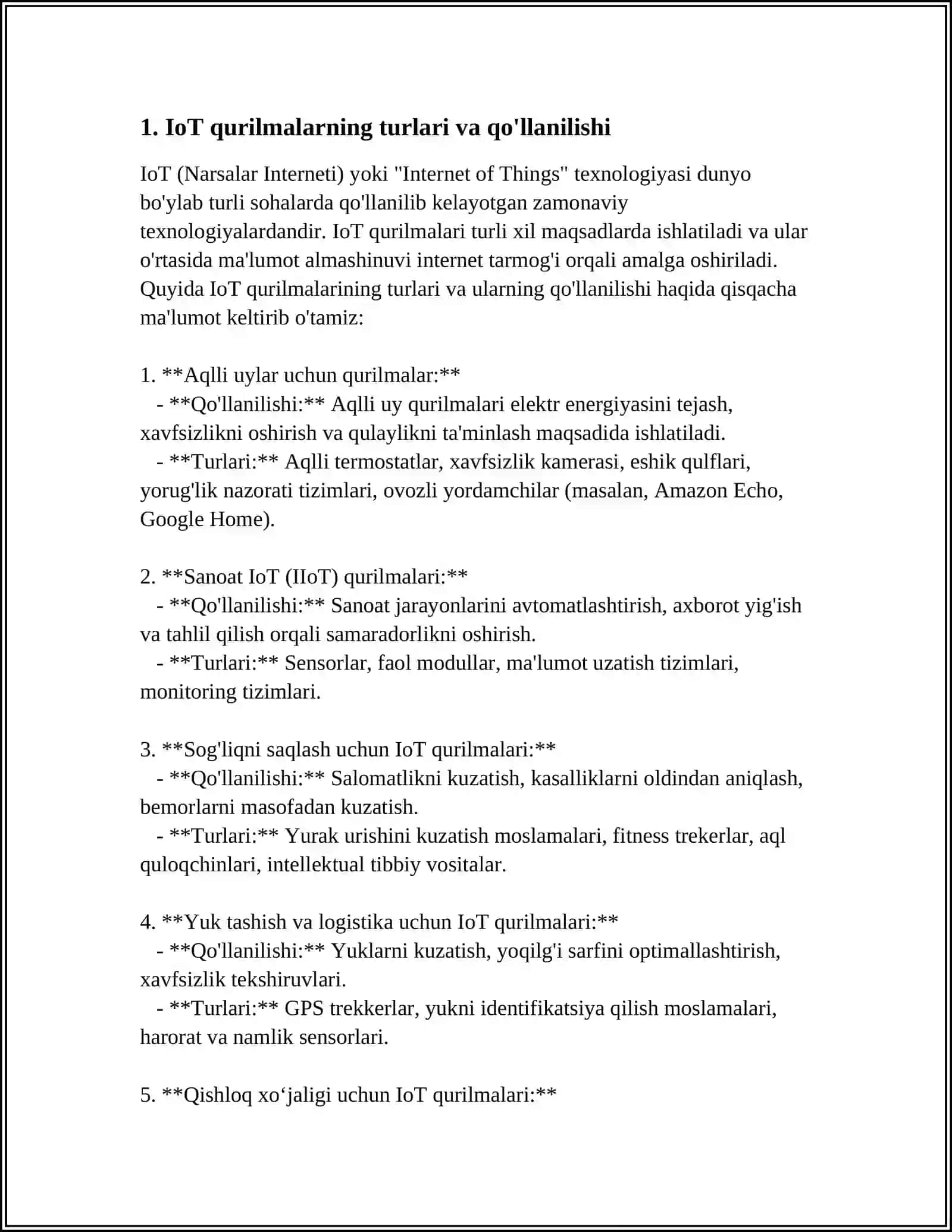 INTERNET NARSALARNI (IOT) IMKONIYATLARI VA XAVFSIZLIK XAVFLARI 3