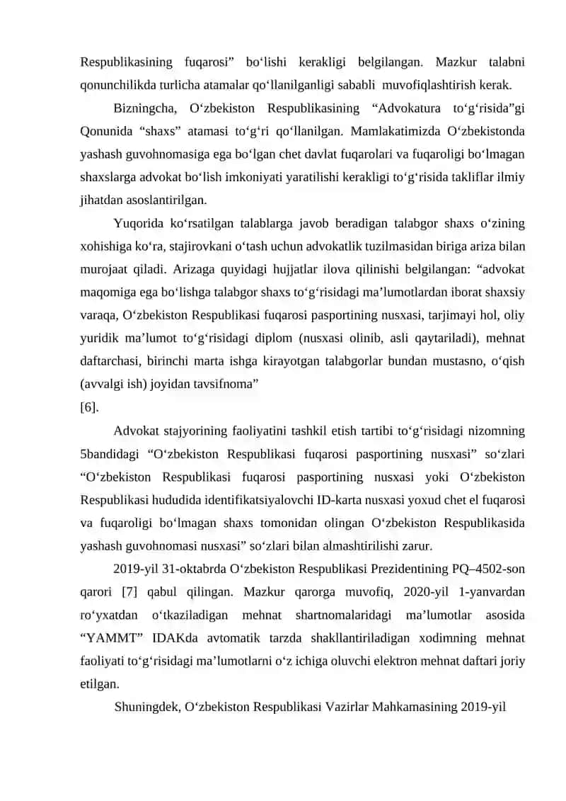 Advokat Maqomiga Ega Bo‘lish Tartibi 3