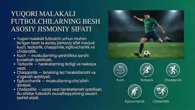 Yuqori malakali futbolchi jismoniy sifatlarini nazorat qilish usullari 3