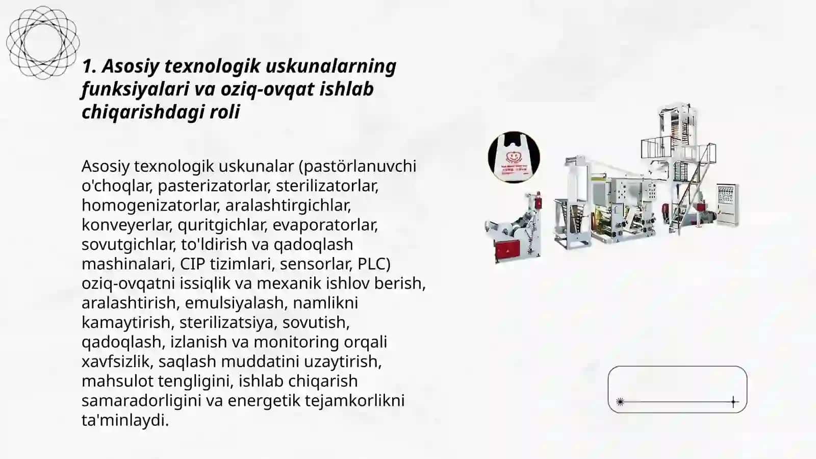 Asosig texnalogik uskunani tanlash va asoslash tamoyillari (Oziq-ovqat sanoatida) 3