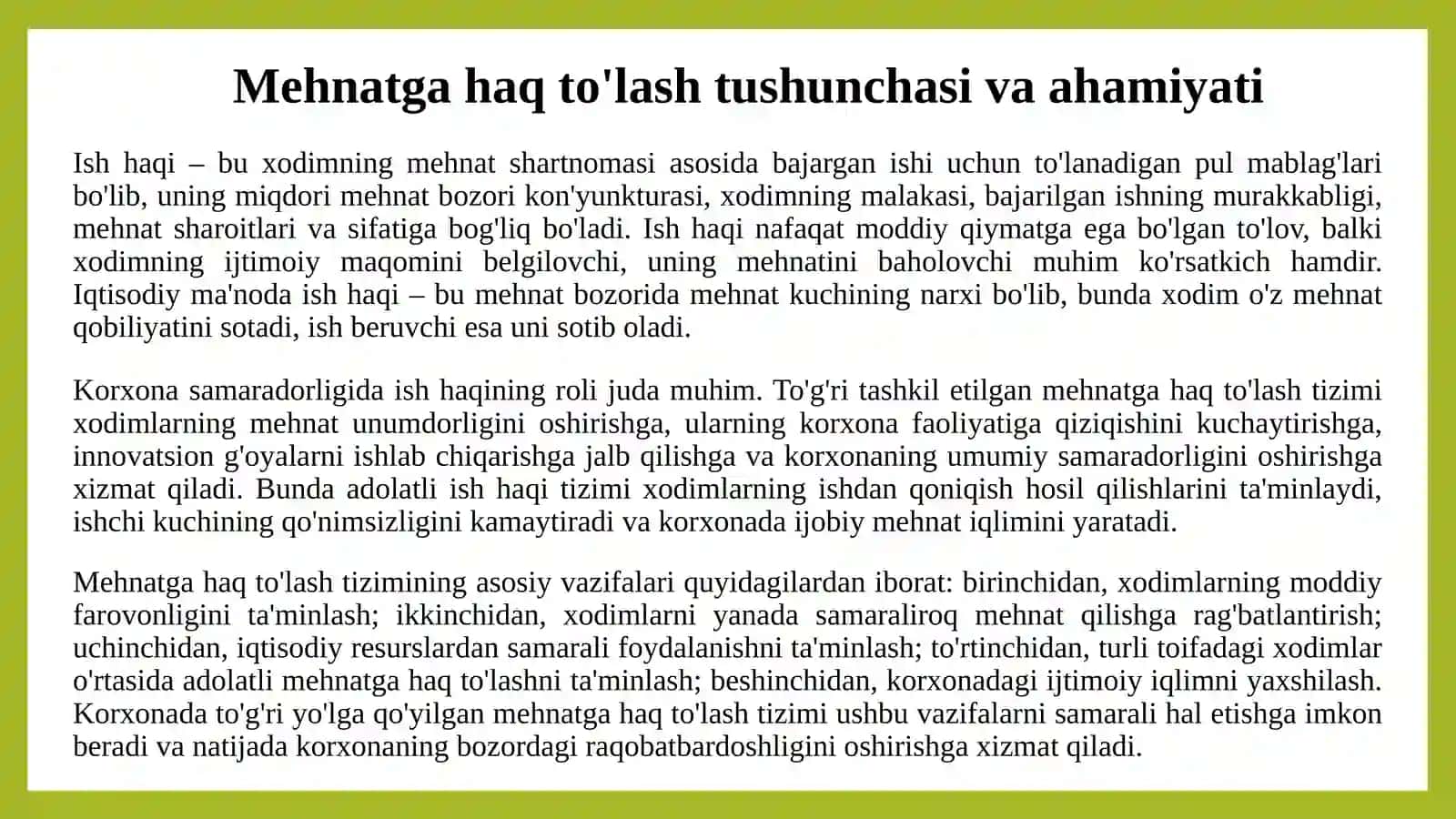 Mehnatga haq to'lashning huquqiy asoslari 3