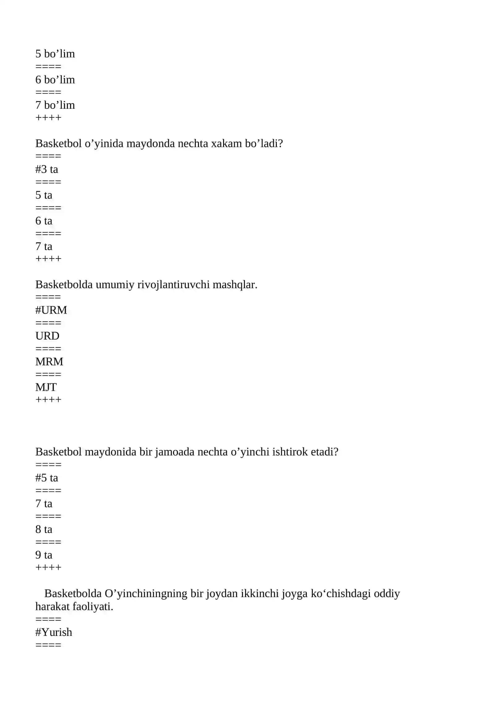 Basketbol test 3