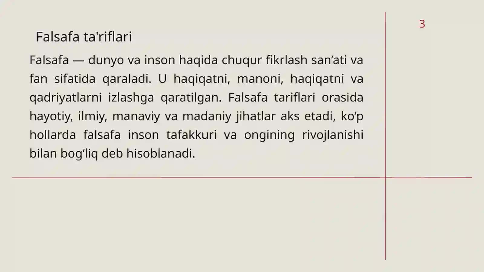Falsafani mohiyatiga oid sharq va g'arb mutafakkirlari tariflariga tasniflar 3