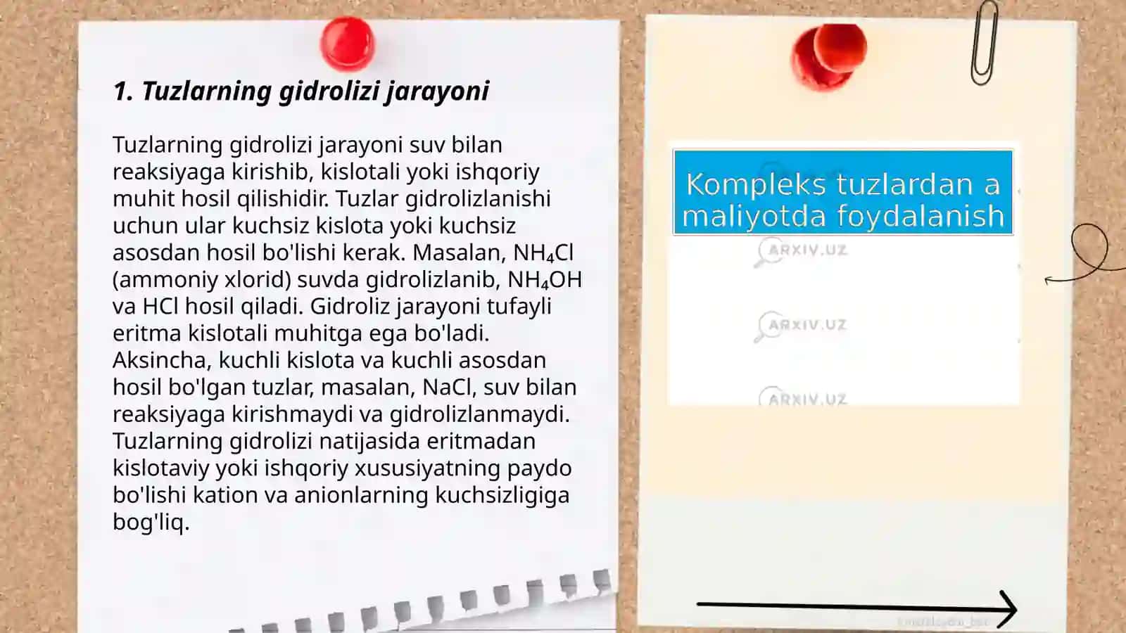 Tuzlar gidrolizida eritma muhiti.Vodorod ko'rsatkich(pH) 3
