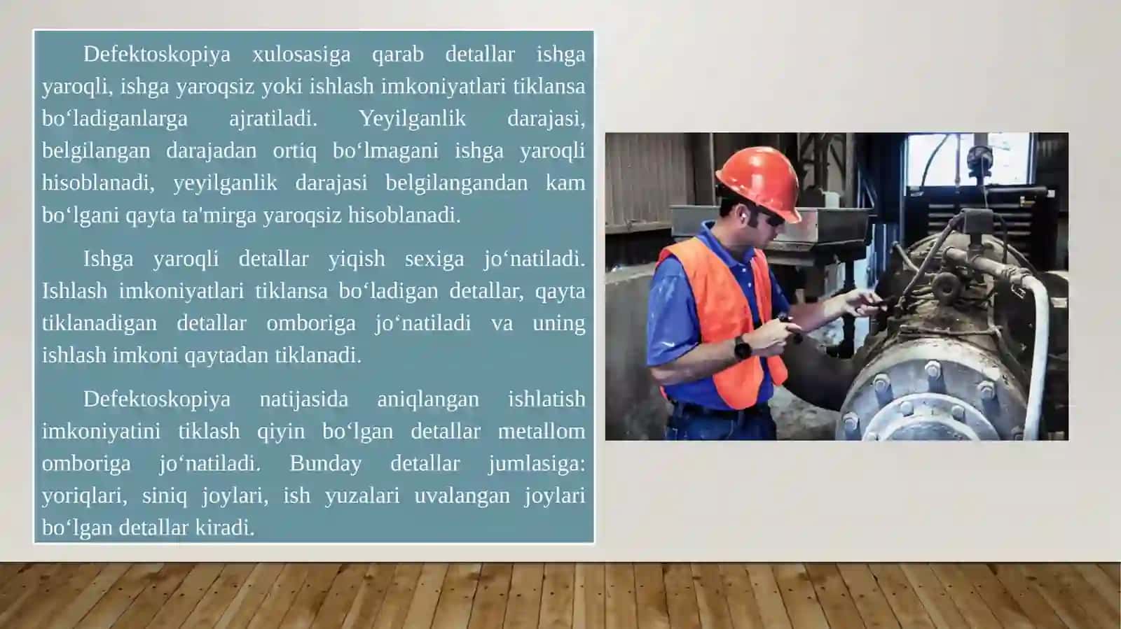 TRANSPORT VOSITALARI DЕTALLARININGTЕXNIKHOLATINI ANIQLASH 3