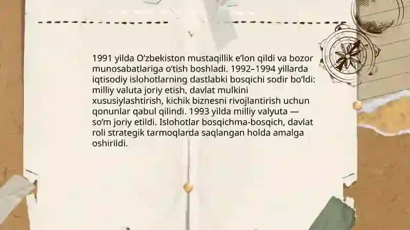 Oʻzbekistonda bozor munosabatlarining shakllantirilishi va taraqqiyot bosqichlari 3