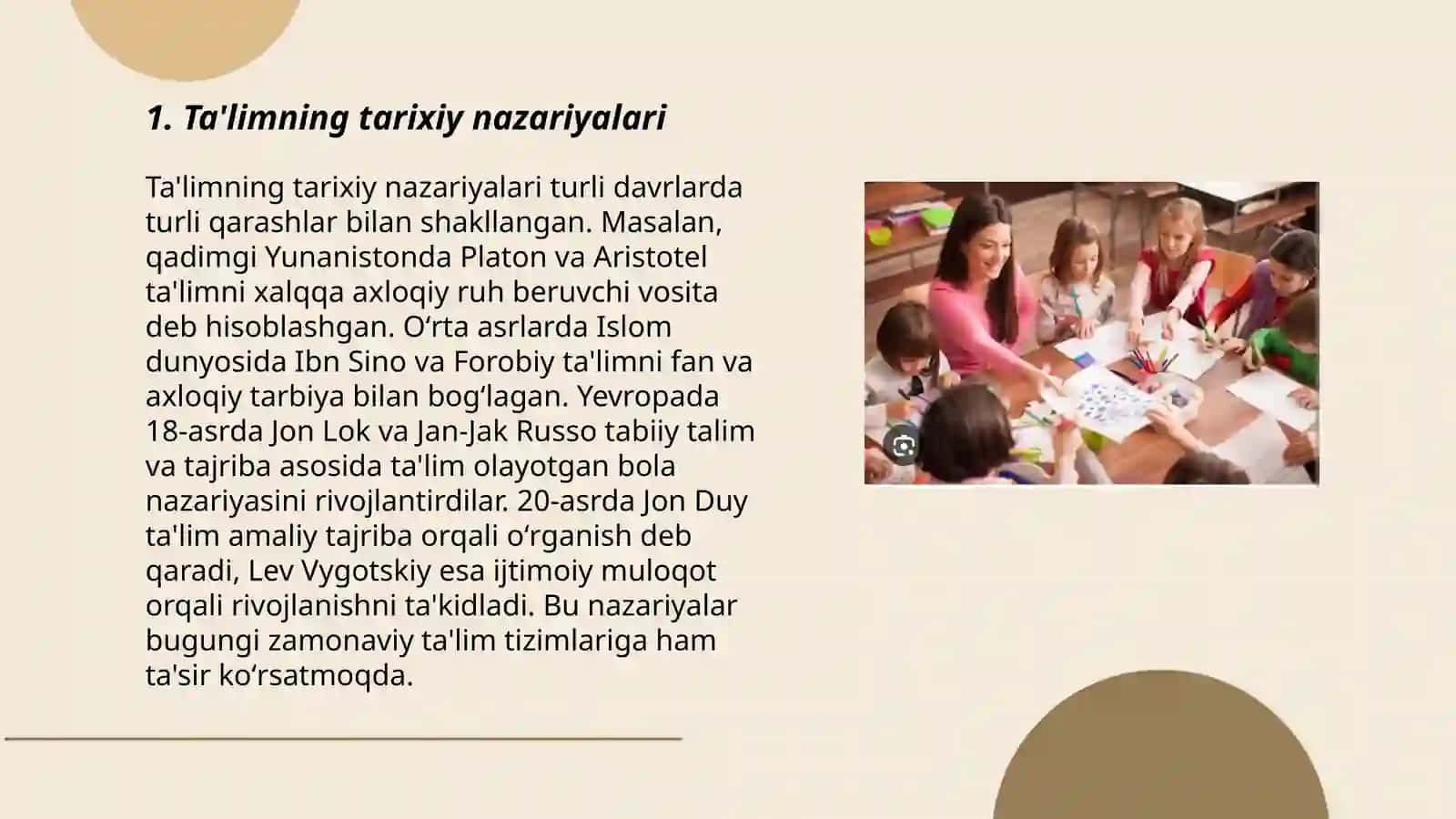 Ta'limning tarixiy nazariyalari 3