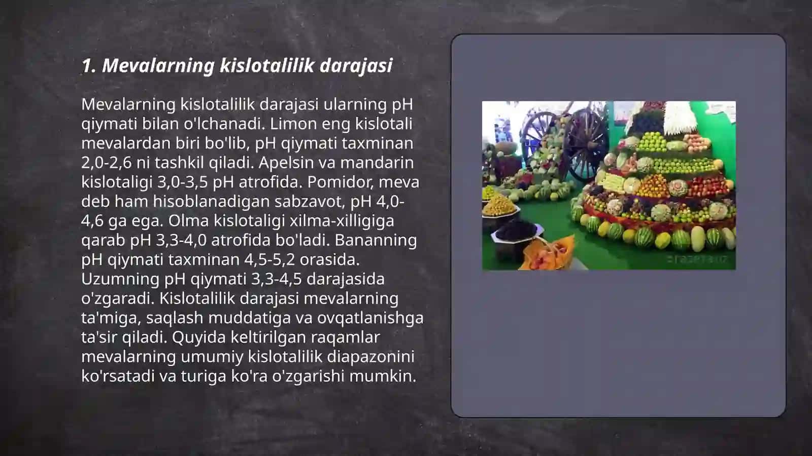 Meva-sabzavotlarning kislotaliligini aniqlash 3