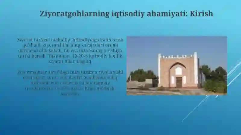 Ziyorat maskanlarining iqtisodiy ahamiyati 3