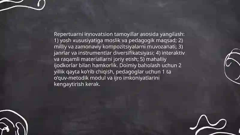 BOLALAR MUSIQA VA SANAT MAKTABI REPERTUARINI INOVATSION TIZIMLASH 3