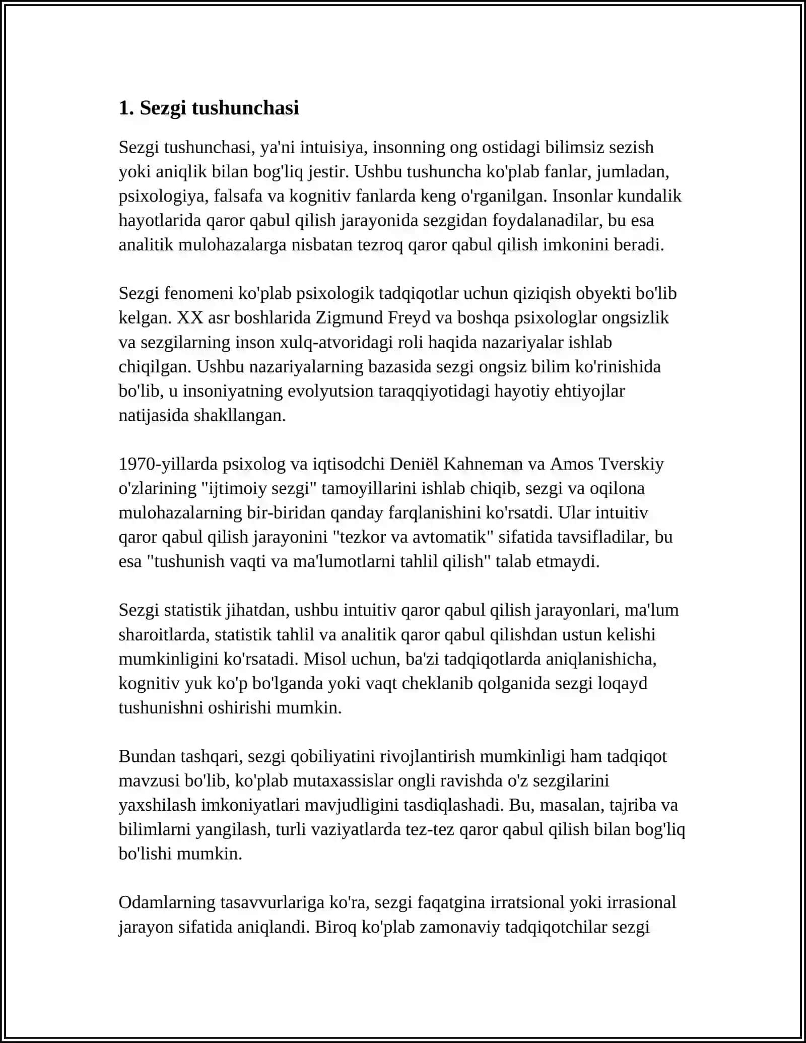 SEZGI XUSUSIYATLARI VA TURLARI 3