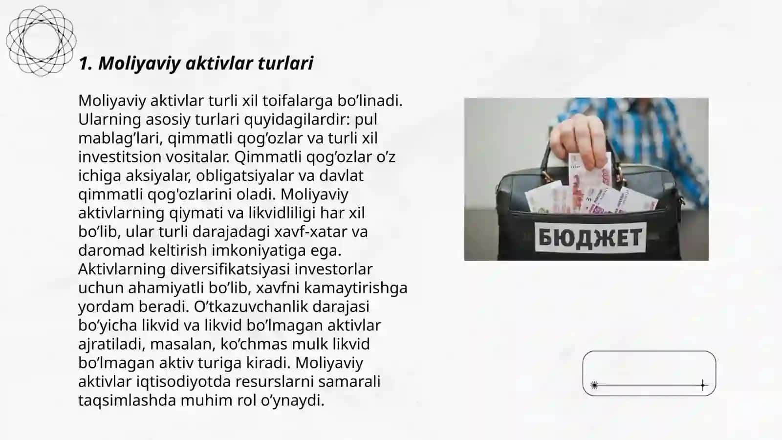 Byudjet tashkilotlarida moliyaviy aktivlar hisobi 3