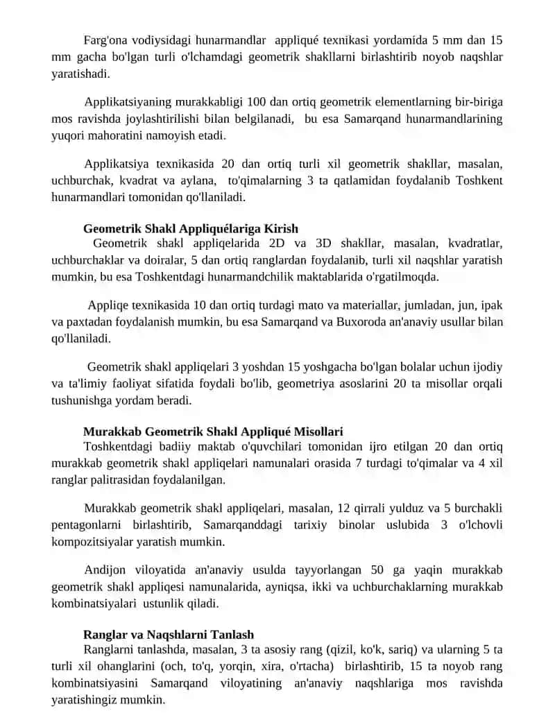 Geometrik shaklli applikatsiyalar 3