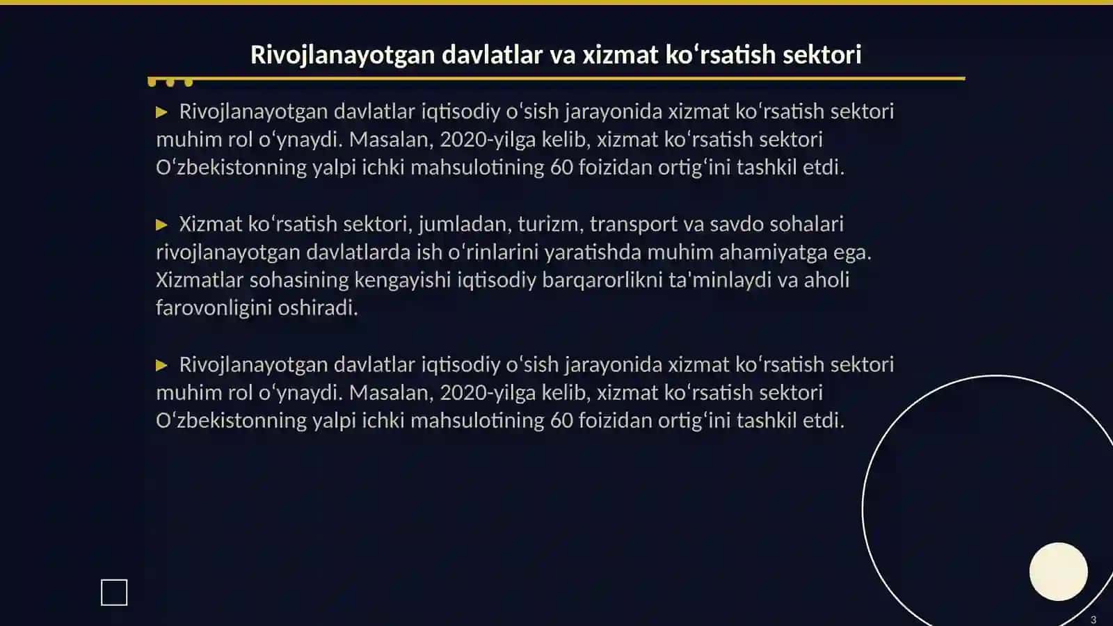 Rivojlanayotgan davlatlarda hizmat ko‘rsatish sohalarining rivojlanish hususiyatlari 3