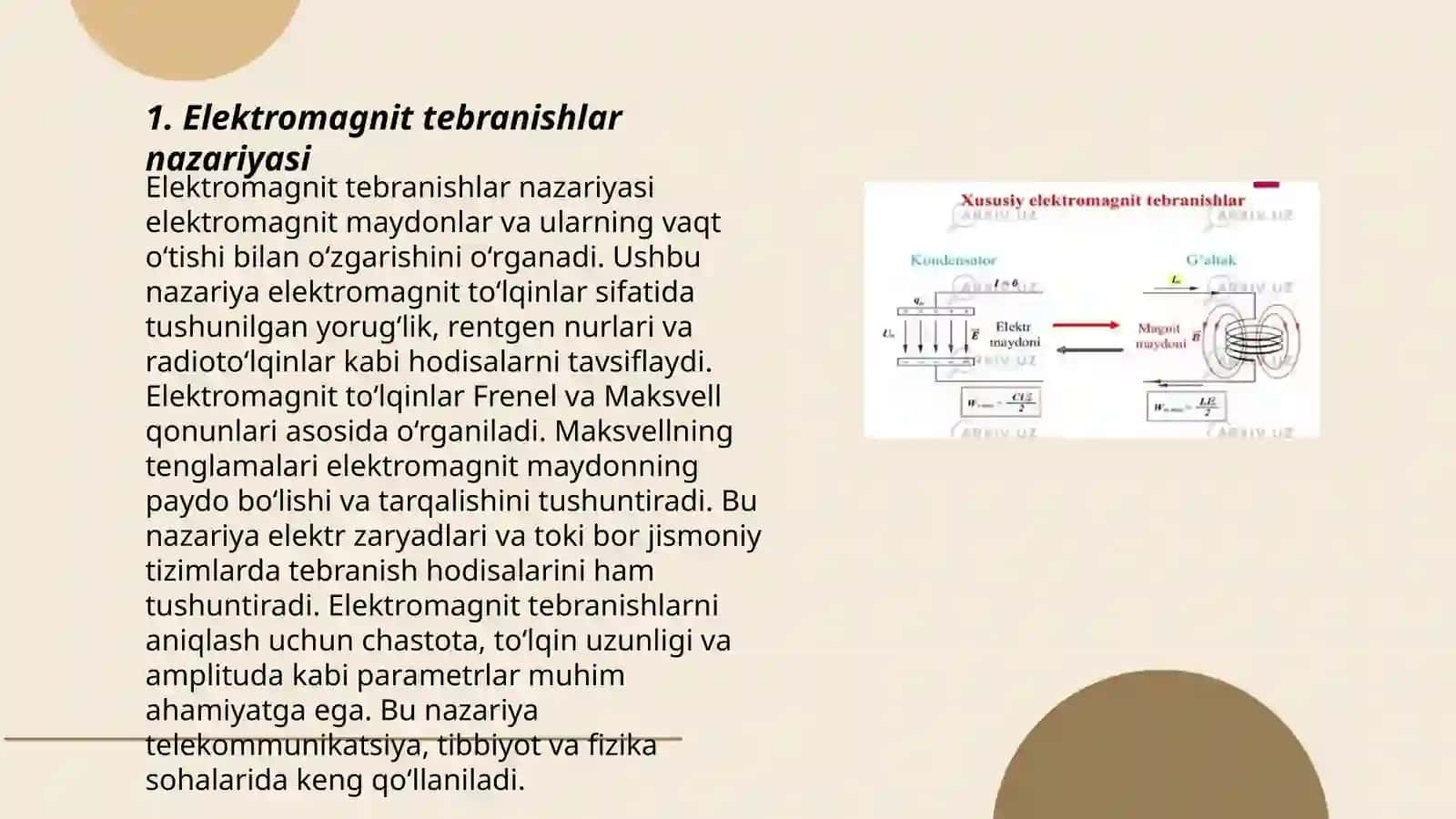 Soʻnuvchi va majburiy elektromagnit tebranishlar 3