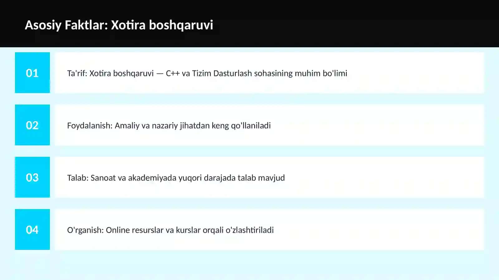 C++ VA TIZIM DASTURLASH 3