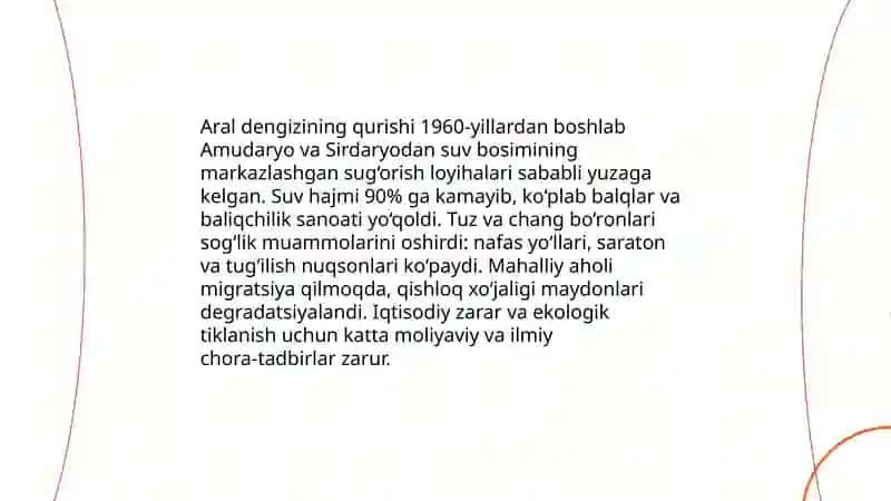 O‘zbekiston Respublikasining ijtimoiy-ekologik muammolari 3