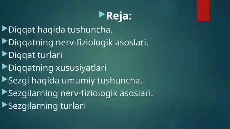 II – MODUL.UMUMIY PSIXOLOGIYA FANINING BILISH JARAYONLARI 3