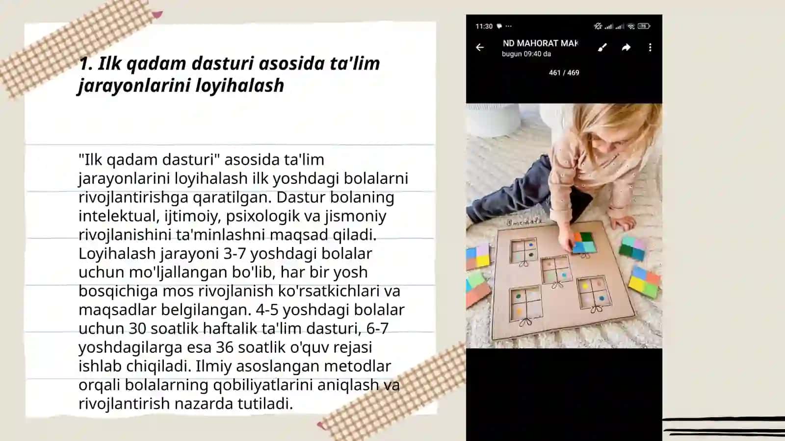 "Ilk qadam" davlat o'quv dasturi 3