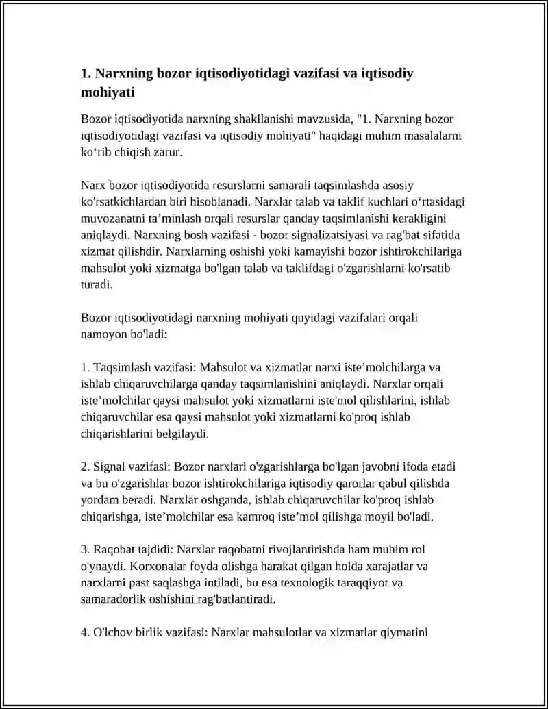 BOZOR IGTISODIYOTIDA NARXNING SHAKLLANISHI 3