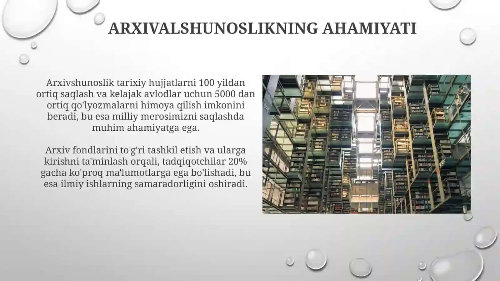 Arxivshunoslikning ahamiyati 3