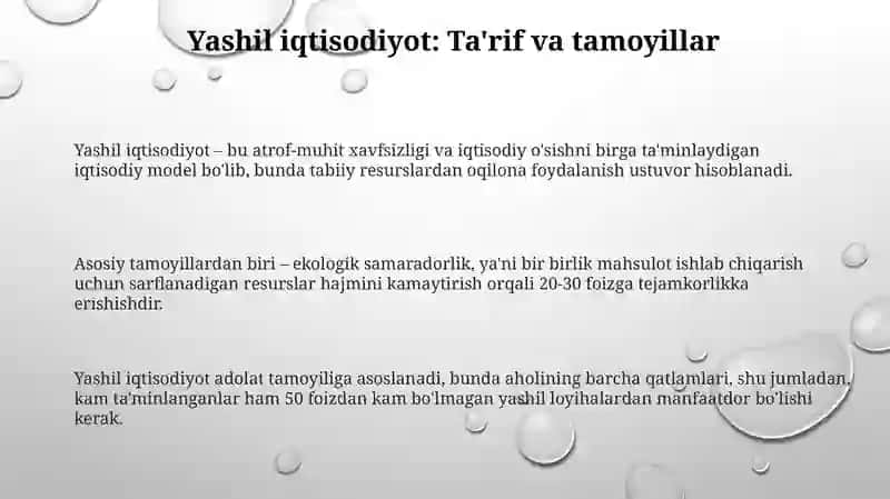 Yashil iqtisodiyotni rivojlanish yo'llari 3