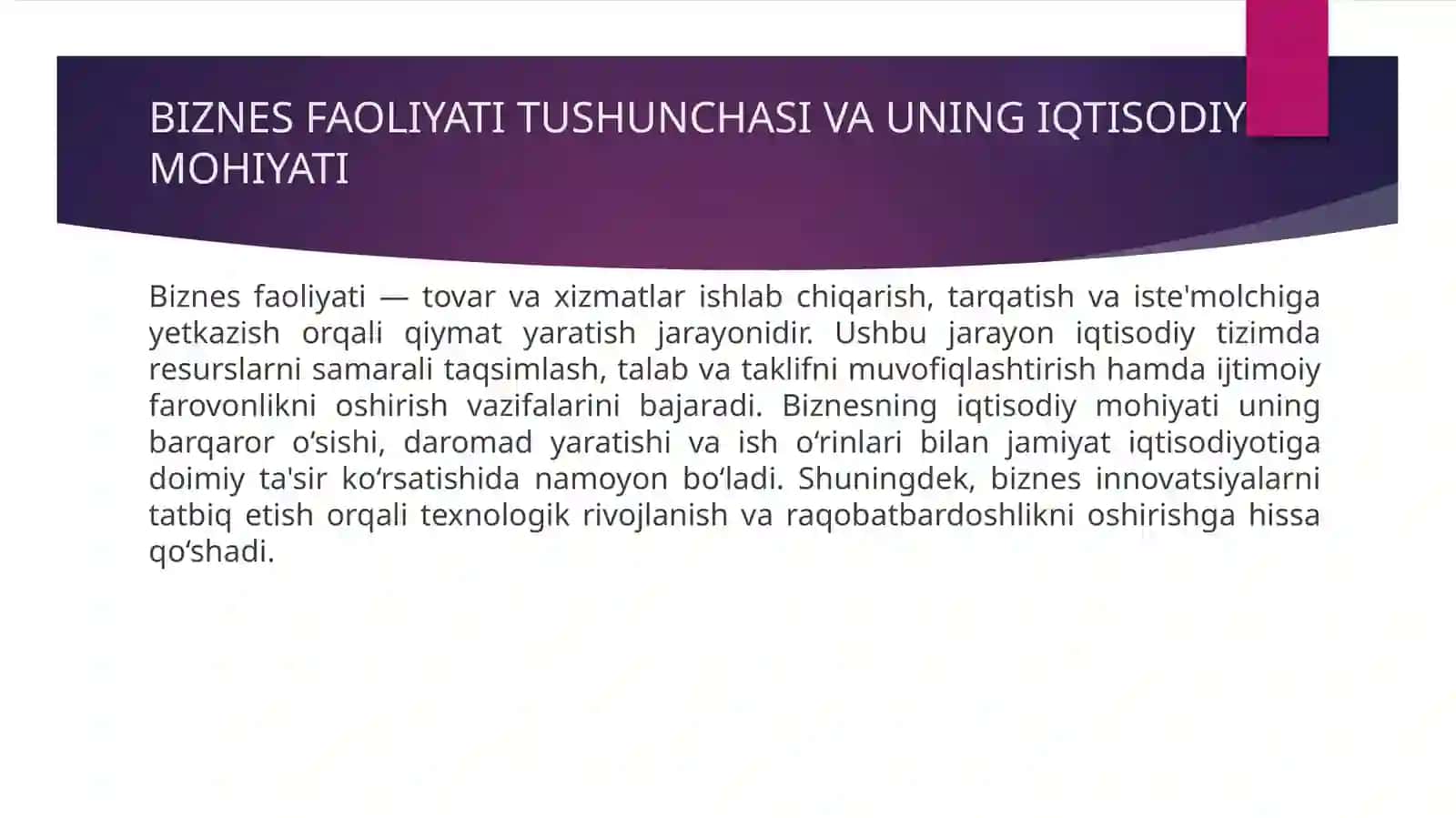 Bizness yuritishda iqtisodiy omillar 3