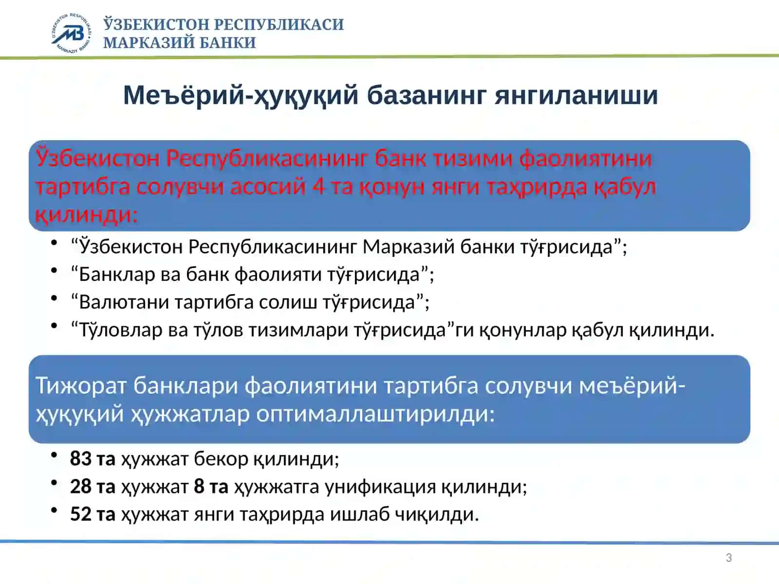 Ўзбекистон Республикаси Марказий банки 3