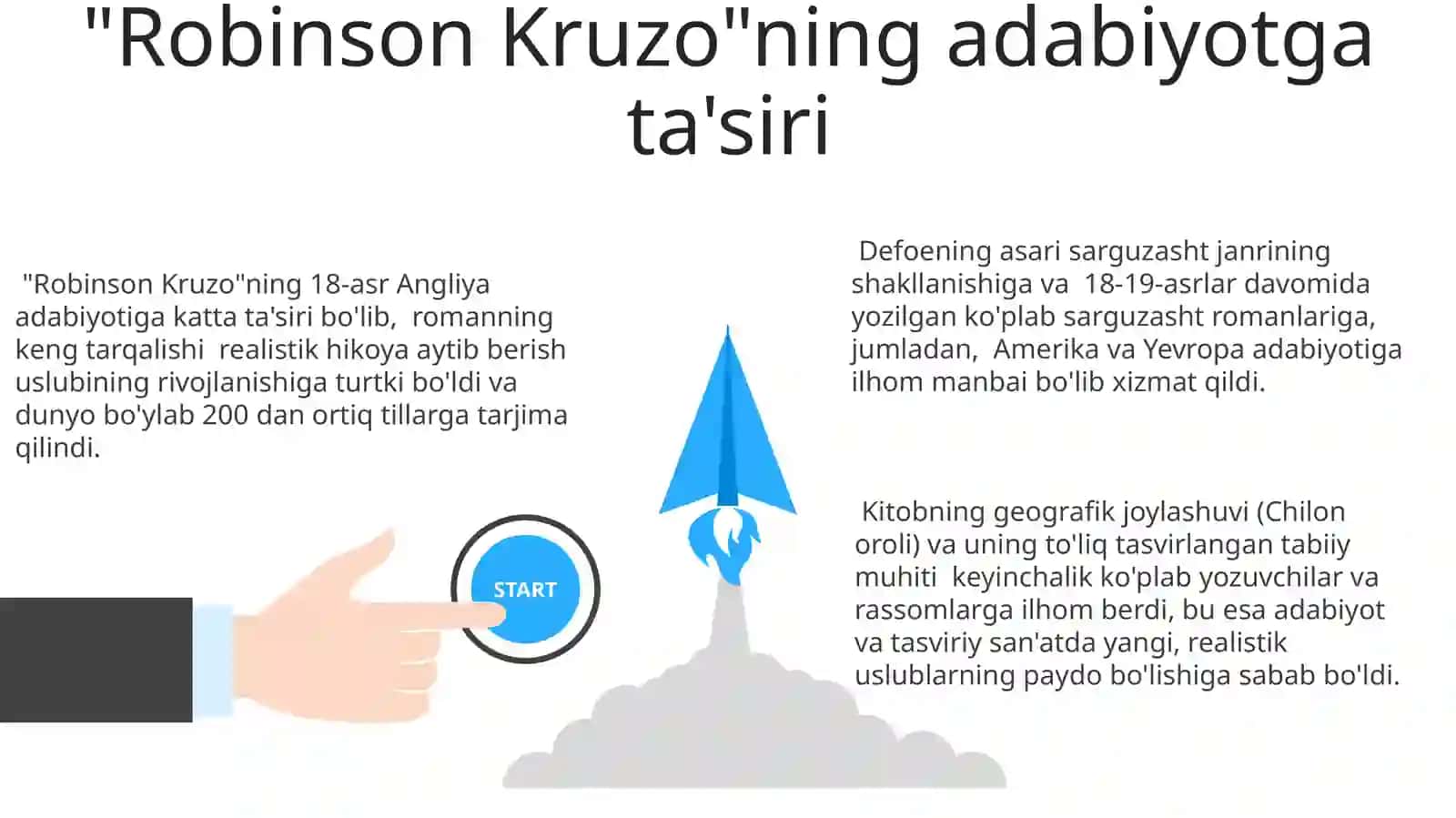 Daniel Defoning "Robinzon Kruzo" romani badiiyati 3