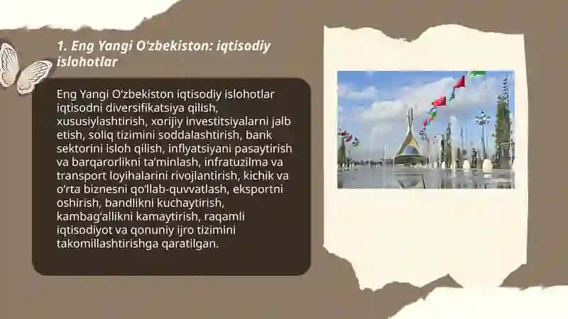 Eng Yangi Oʻzbekiston: iqtisodiy islohotlar 3