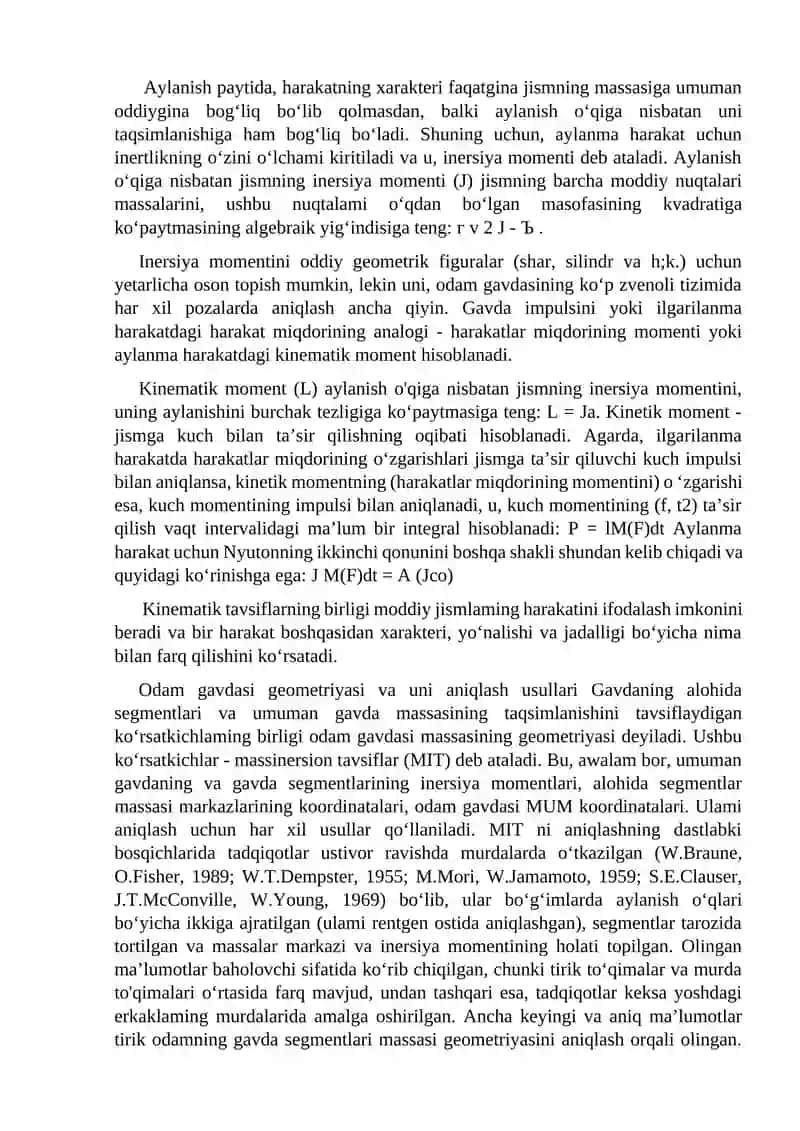Odam harakatlari dinamikasi 3