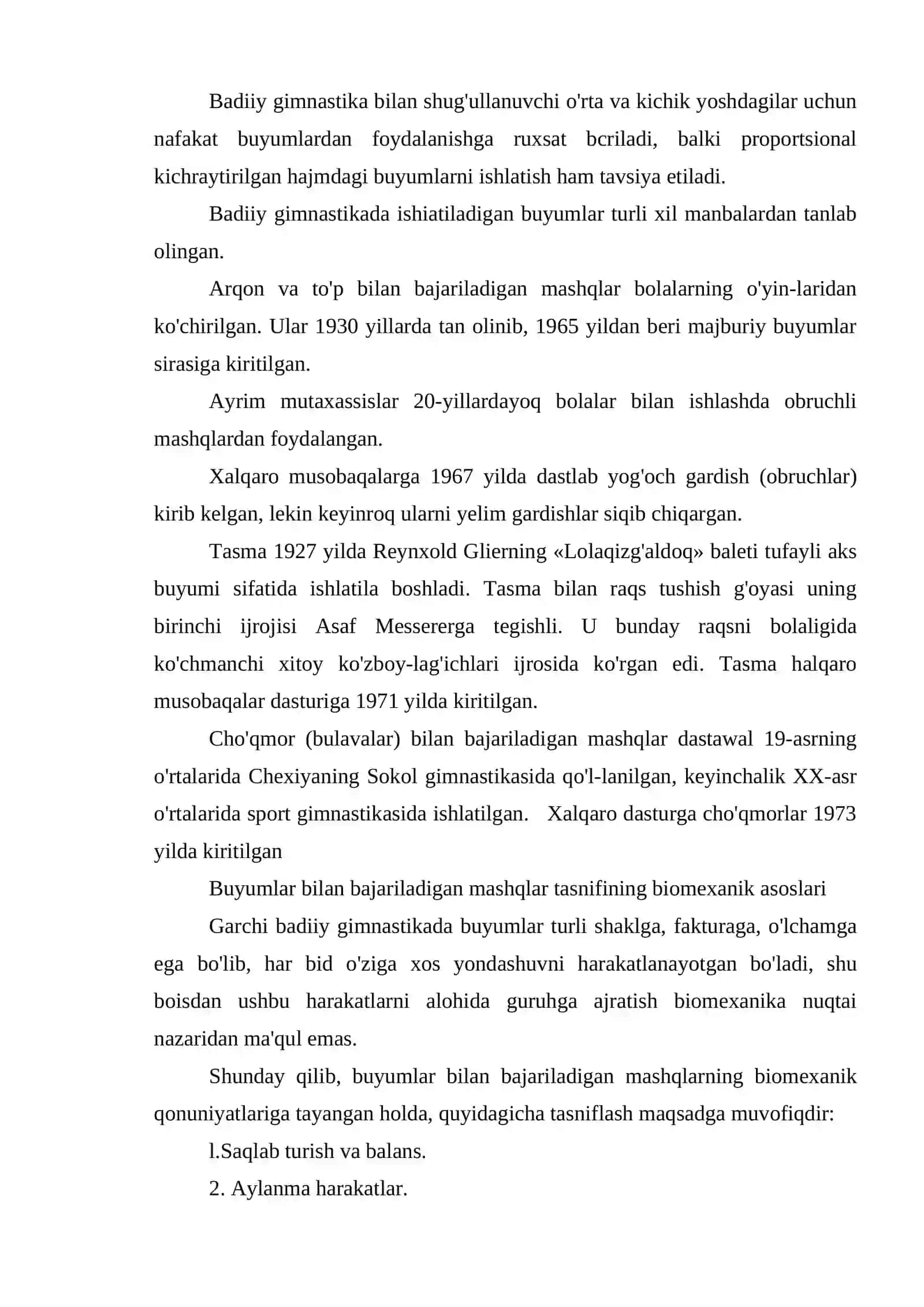 GIMNASTIKA JIHOZLARIDA BAJARILADIGAN MASHQLAR 3