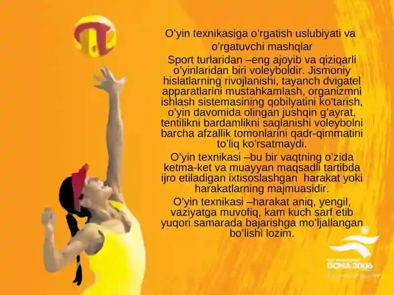 VOLEYBOL O’YINDA HARAKATLANISH TEXNIKASINI O’RGATISH 3