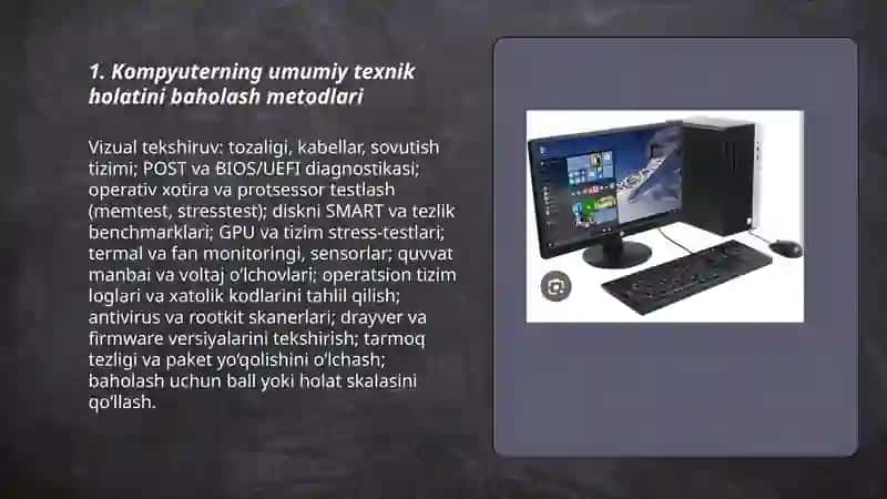Kompyuterning texnik holati va xizmat ko'rsatish 3