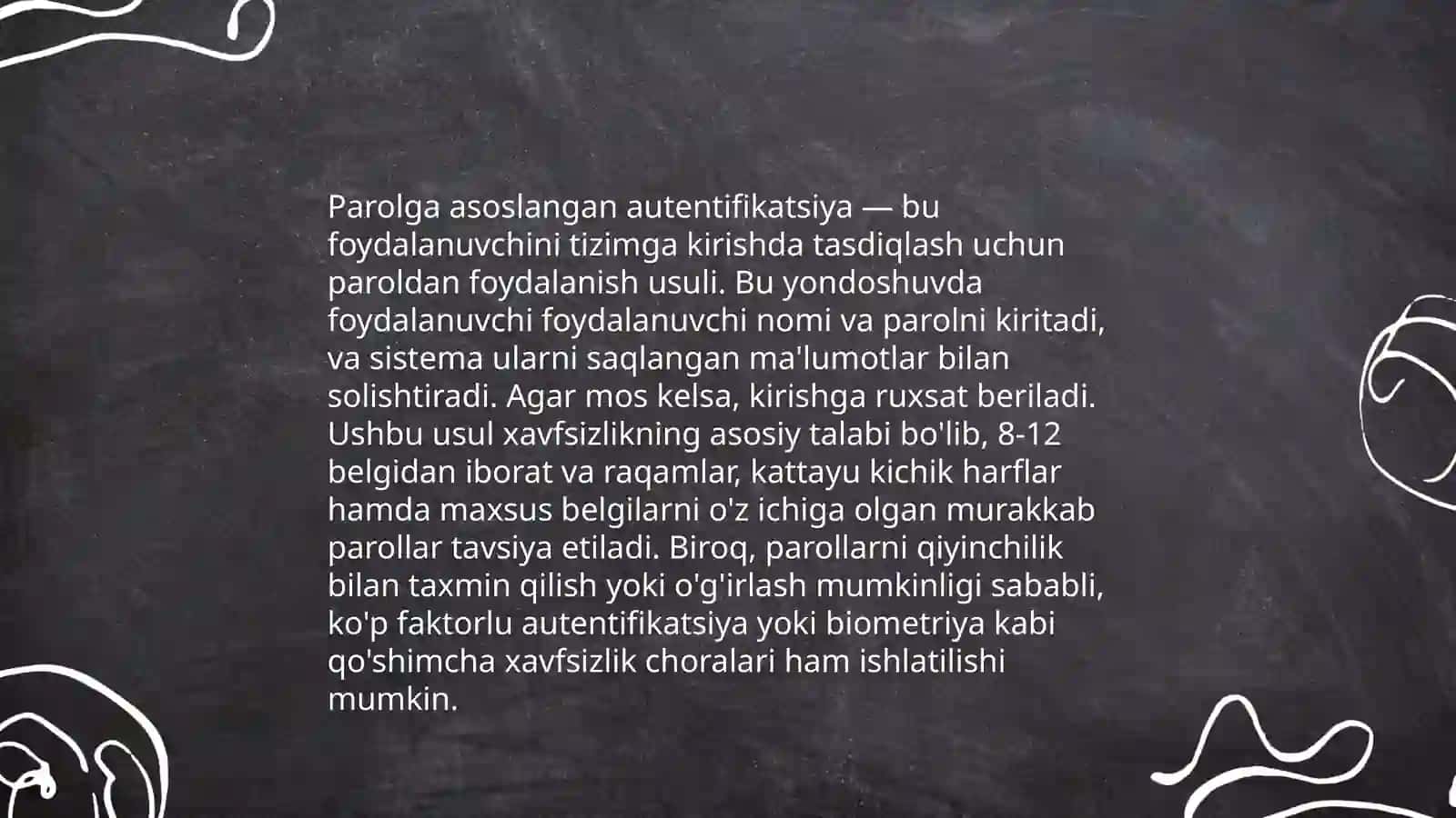 Parolga asoslangan autentifikatsiya usuli 3