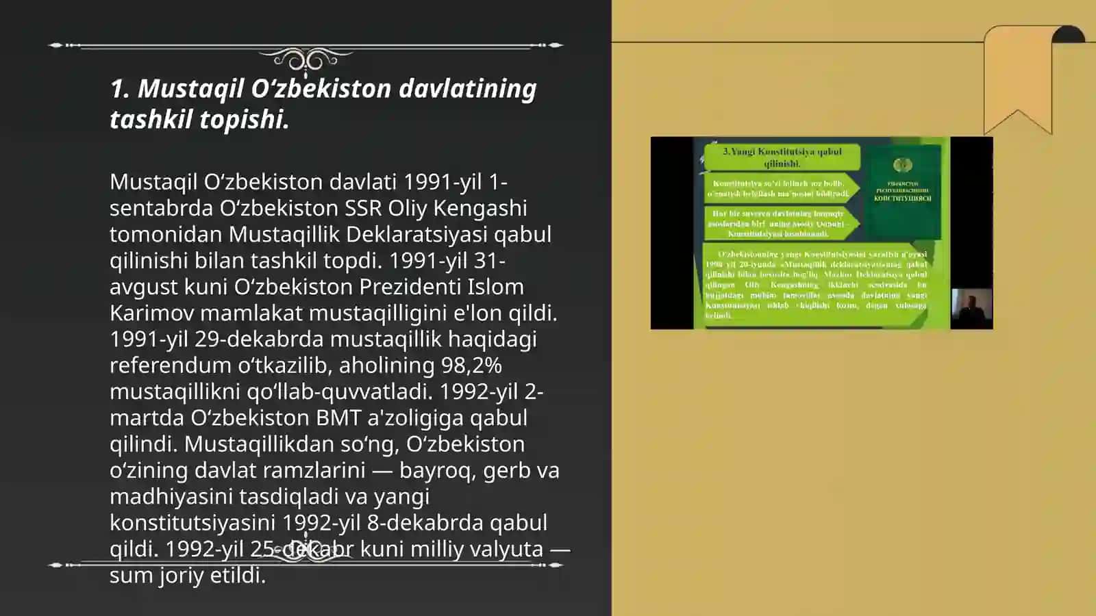 O'zbekistonning Mustaqil Davlatining Tarixiy O'rniga O'zbekiston O'ziga Hos Istiqlol va Tarqiyot Yo'li 3