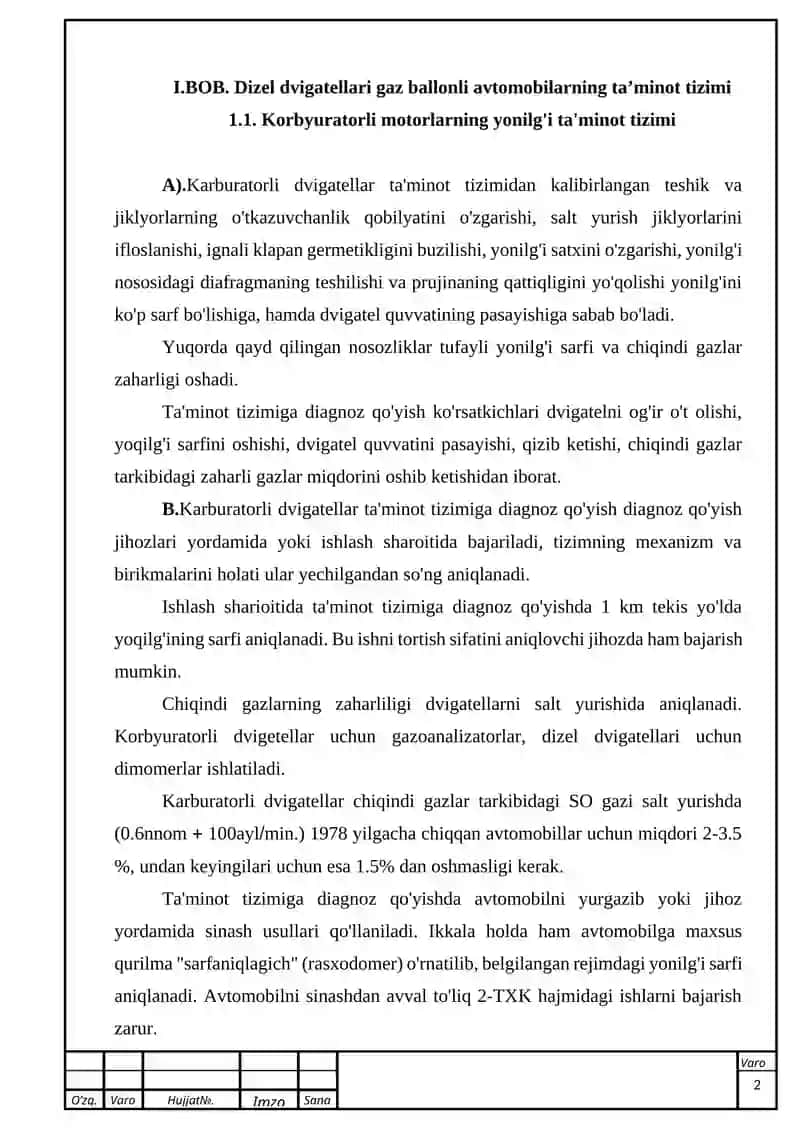 Zamonaviy avtomobillarning ta’minlash tizimi 3