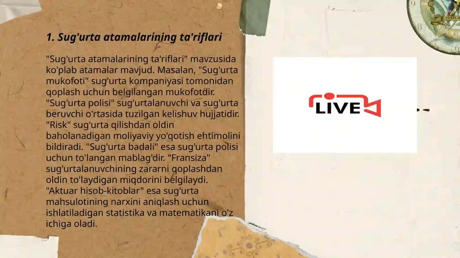 Sug'urta atamalari va ularni guruhlash 3
