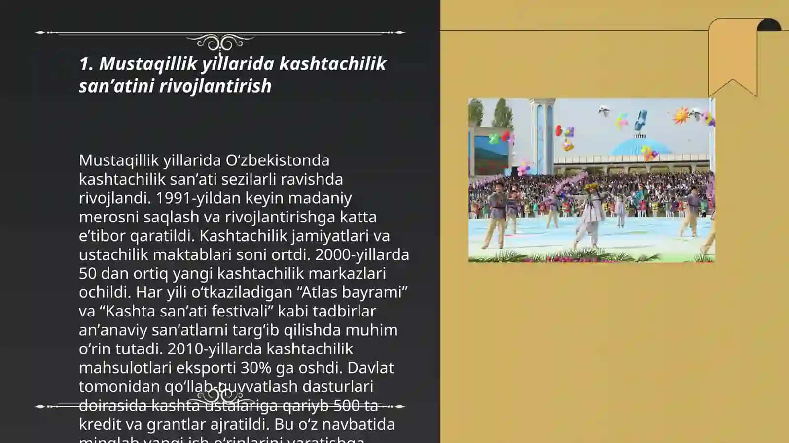 MUSTAQILLIK YILLARIDA KASHTACHILIK SANATI TARIXI 3