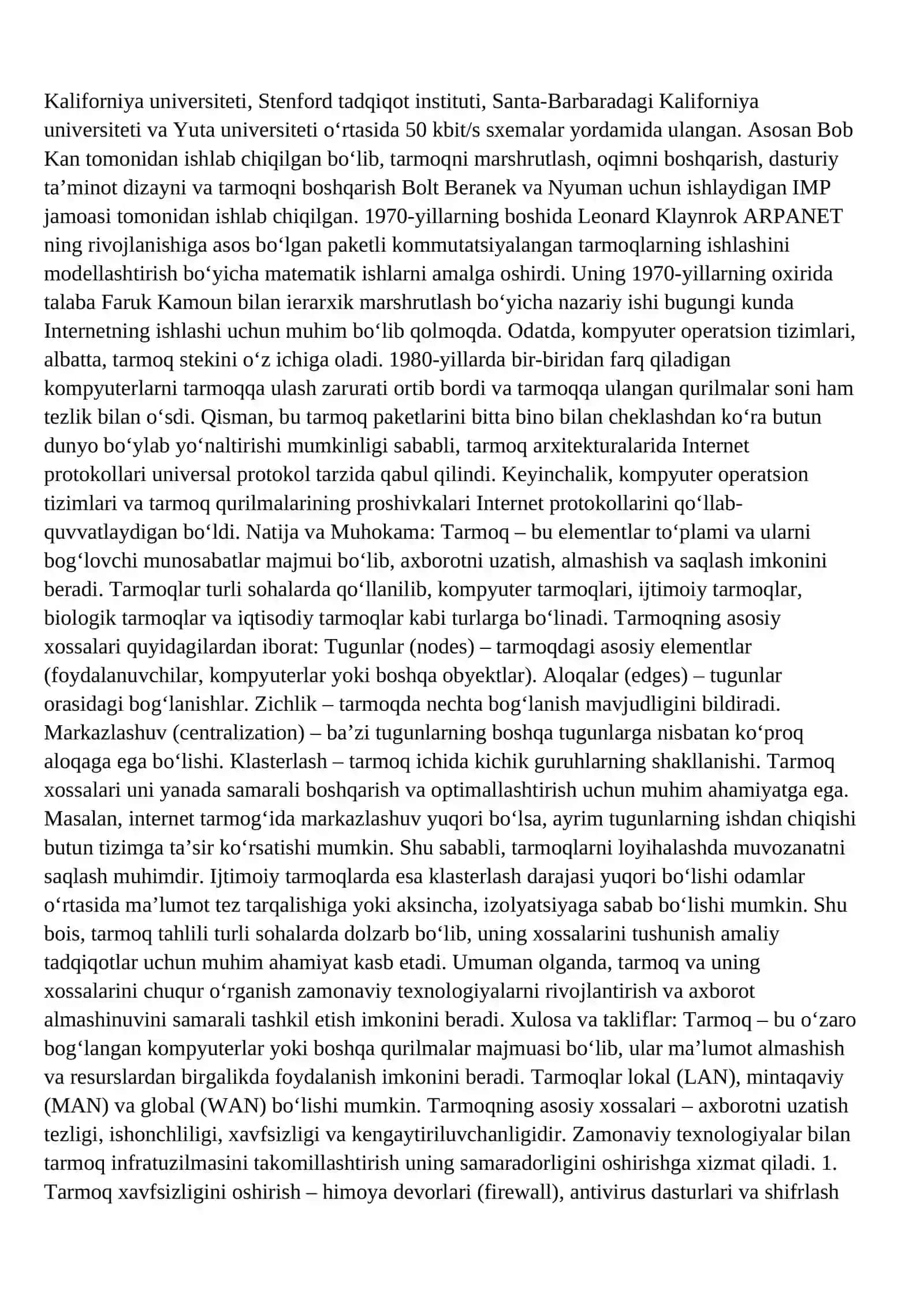 Tarmoqda axborot almashinuvini tashkil etish tamoyillari 3