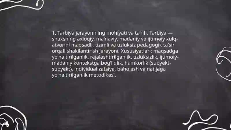 Tarbiya jarayonining mohiyati va mazmuni 3