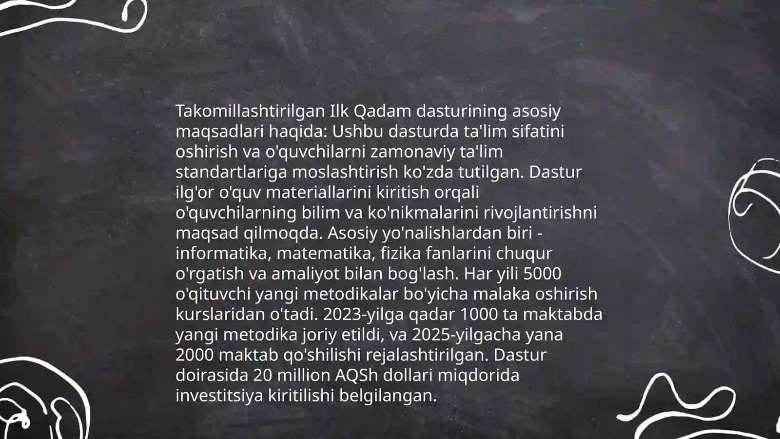 Takomillashtirilgan Ilk qadam davlat o'quv dasturi 3