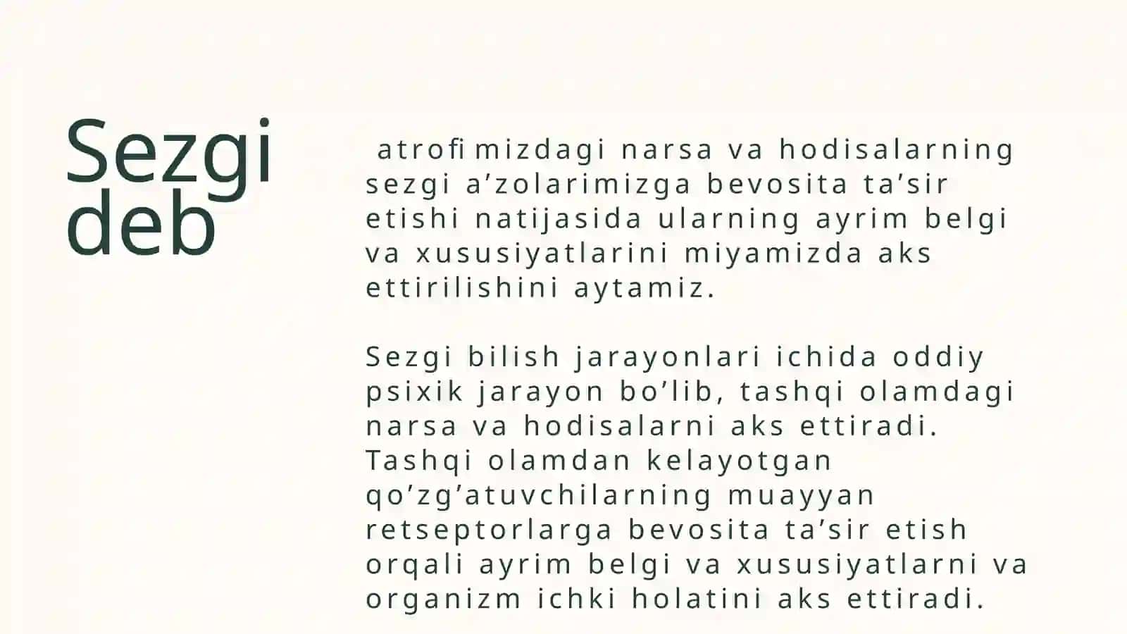 Sezgi va idrokning psihologik mohiyati,fiziologiyasi 3