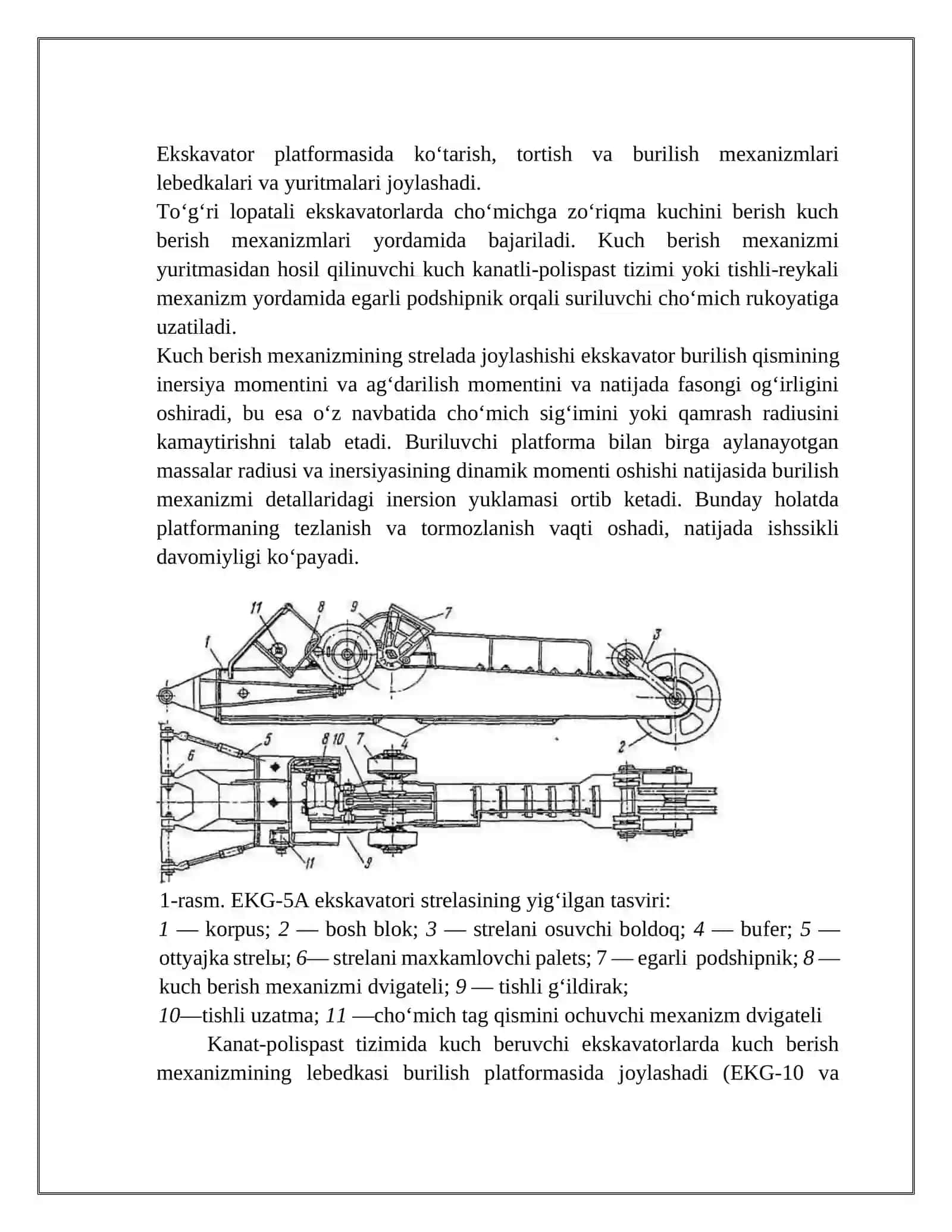 BIR CHO‘MICHLI EKSKAVATORLAR ISHCHI MEXANIZMLARI TURLARI VA ULARNING ISHLASH PRINSIPI 3